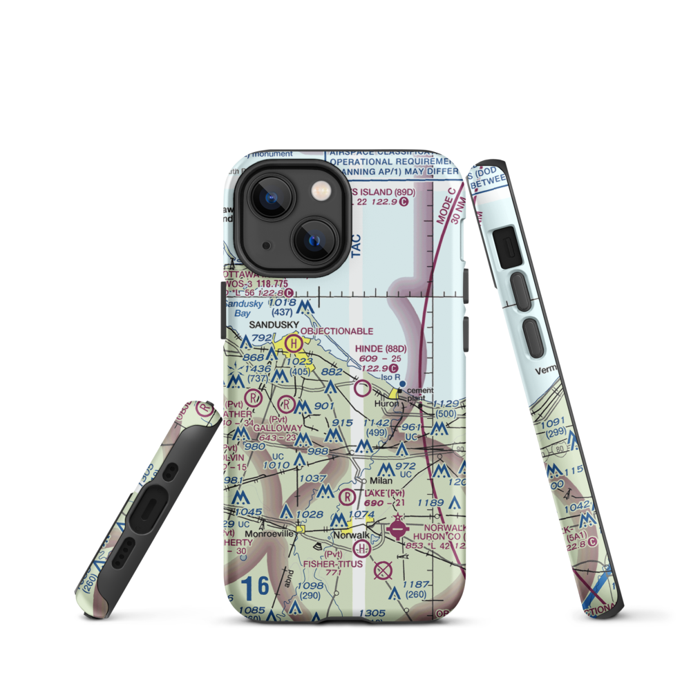 Zoellner Airport (10OH) VFR Sectional  Tough iPhone Case iPhone 13 mini model shown