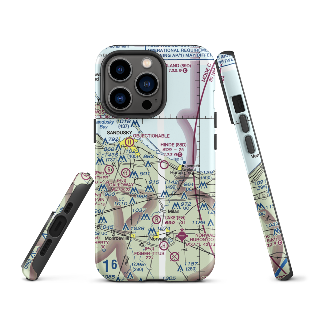 Zoellner Airport (10OH) VFR Sectional  Tough iPhone Case iPhone 13 Pro model shown