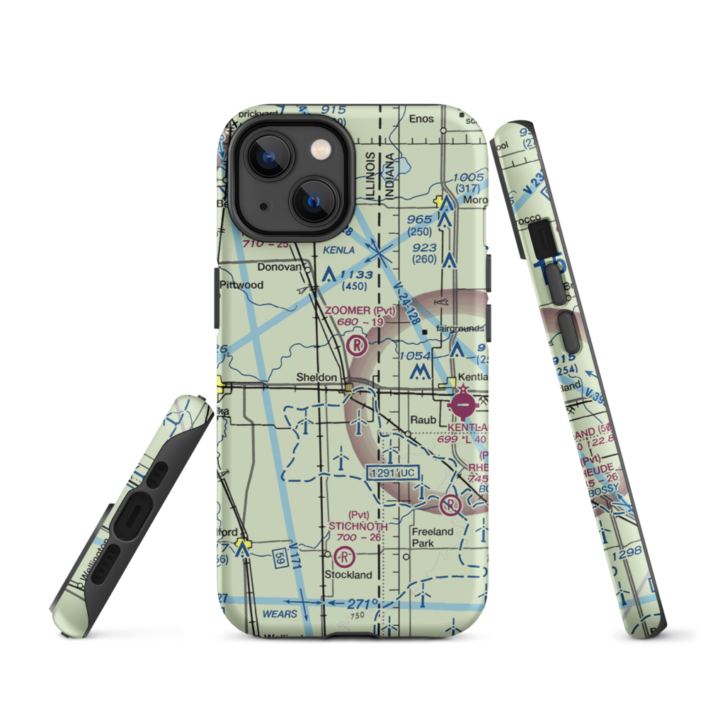 Zoomer Field (1LL8) VFR Sectional  Tough iPhone Case iPhone 14 model shown