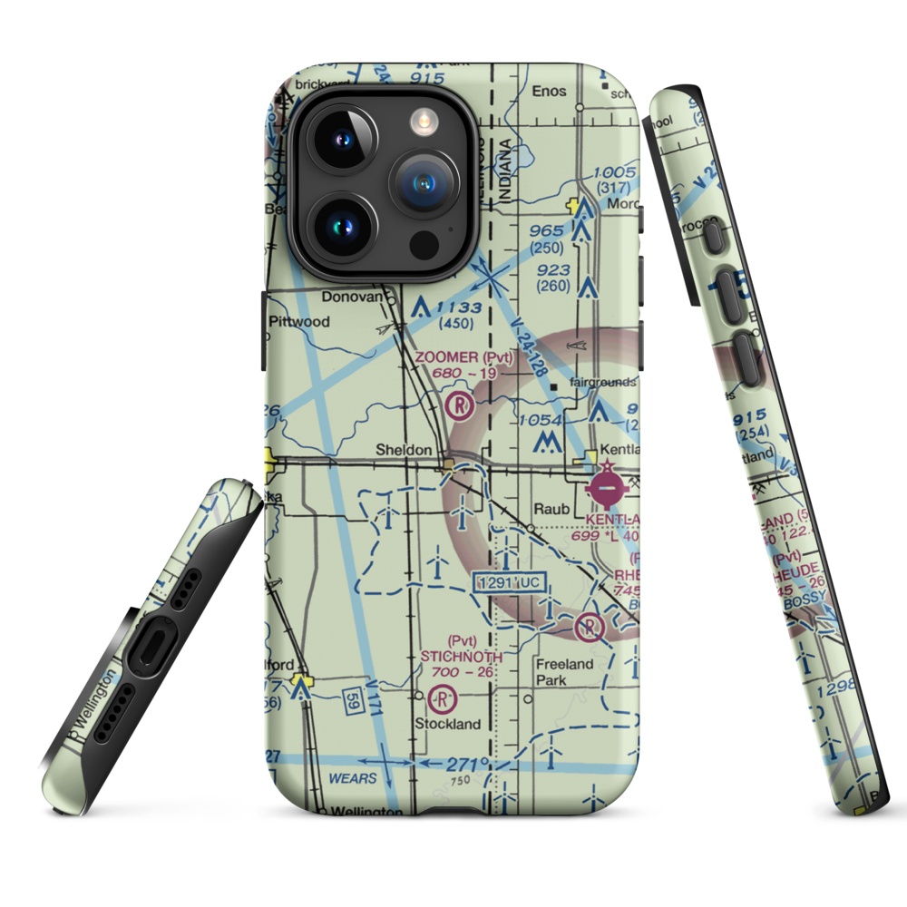 Zoomer Field (1LL8) VFR Sectional  Tough iPhone Case iPhone 15 Pro Max model shown