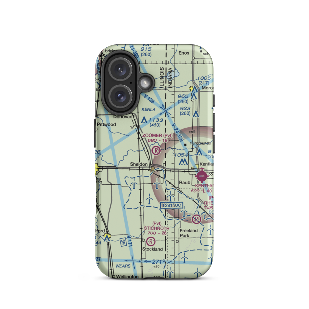 Zoomer Field (1LL8) VFR Sectional  Tough iPhone Case iPhone 16 model shown