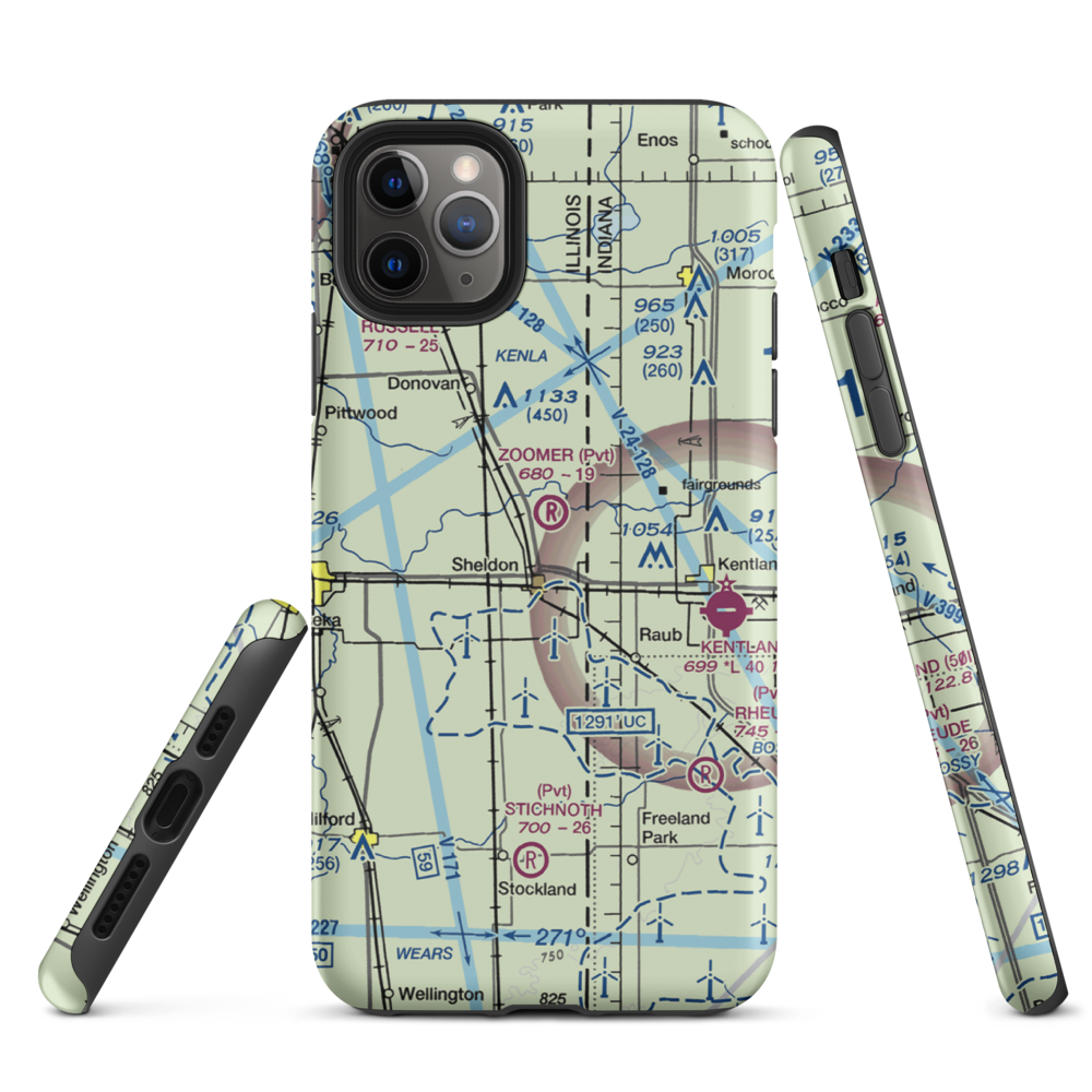 Zoomer Field (1LL8) VFR Sectional  Tough iPhone Case iPhone 11 Pro Max model shown