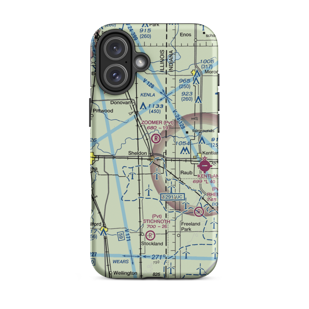 Zoomer Field (1LL8) VFR Sectional  Tough iPhone Case iPhone 16 Plus model shown