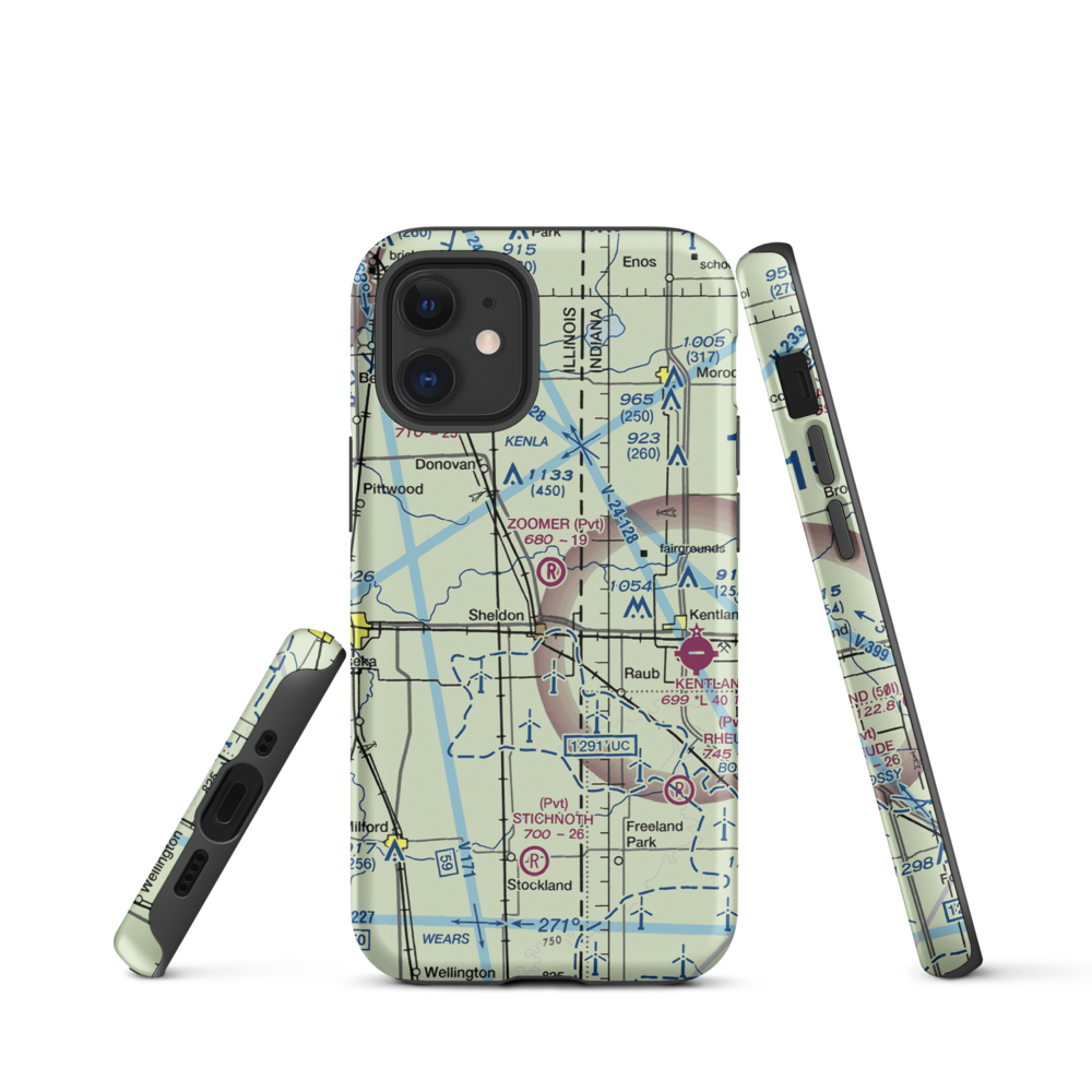 Zoomer Field (1LL8) VFR Sectional  Tough iPhone Case iPhone 12 mini model shown