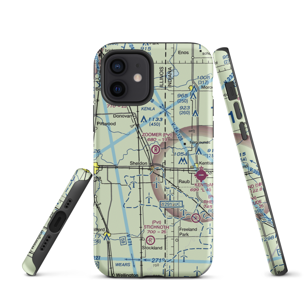 Zoomer Field (1LL8) VFR Sectional  Tough iPhone Case iPhone 12 model shown