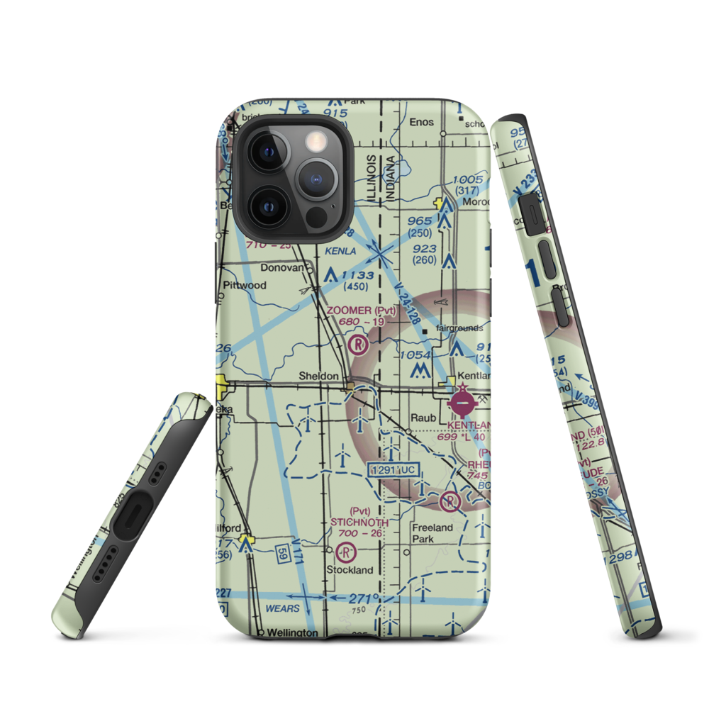 Zoomer Field (1LL8) VFR Sectional  Tough iPhone Case iPhone 12 Pro model shown