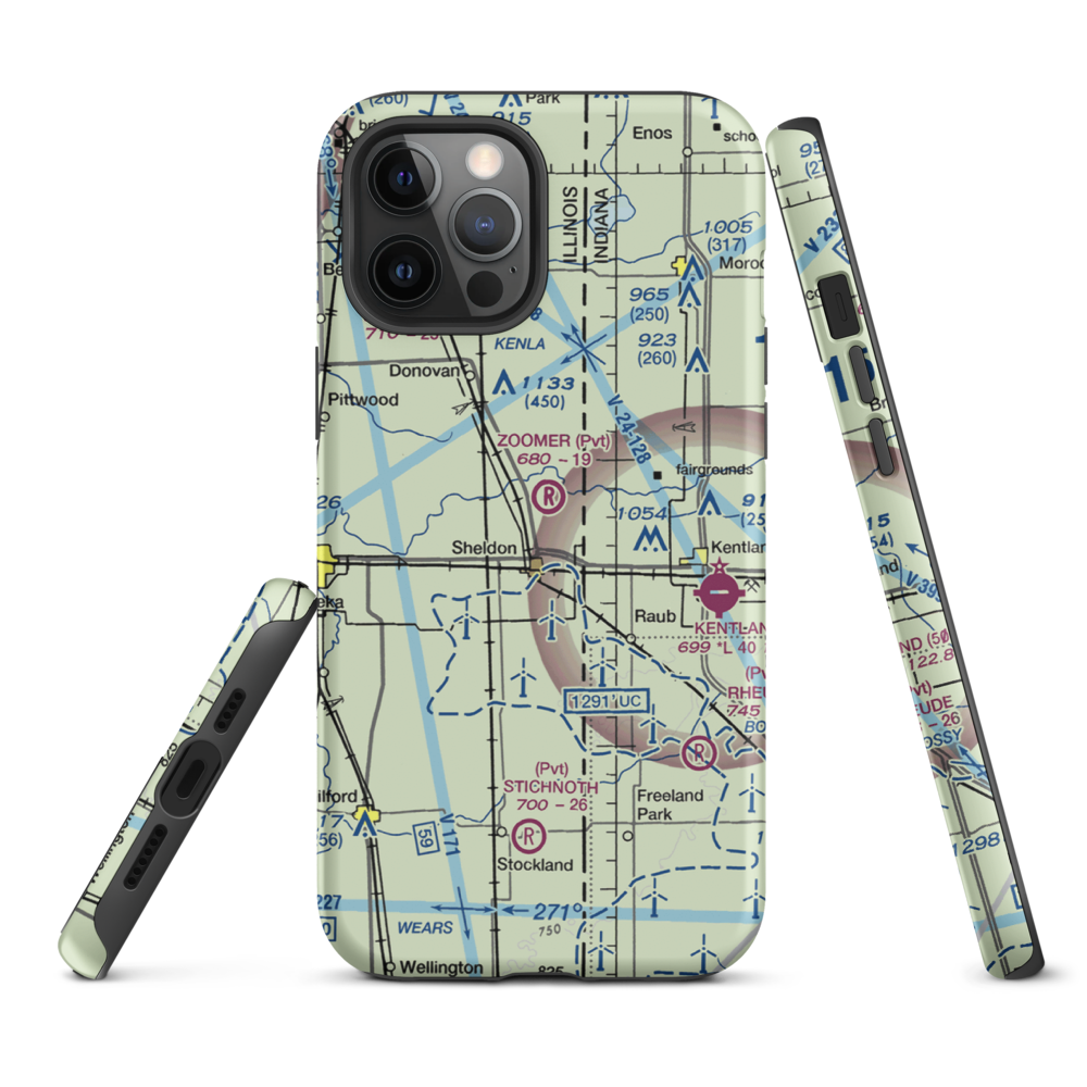 Zoomer Field (1LL8) VFR Sectional  Tough iPhone Case iPhone 12 Pro Max model shown