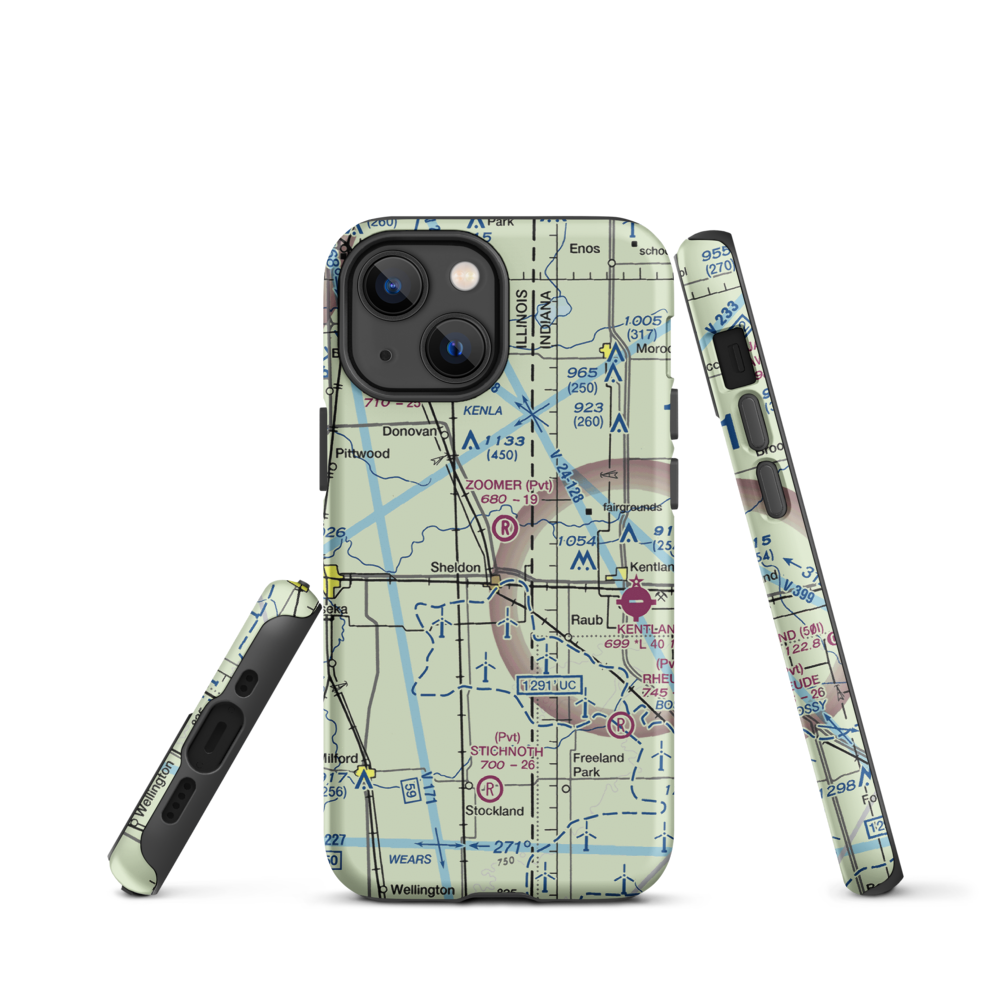 Zoomer Field (1LL8) VFR Sectional  Tough iPhone Case iPhone 13 mini model shown