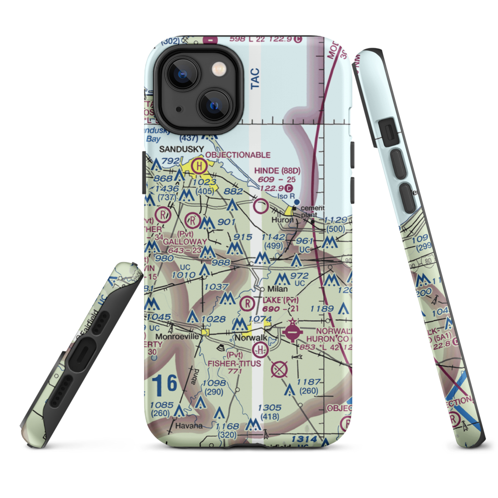 Zorn Acres Airport (60OI) VFR Sectional  Tough iPhone Case iPhone 14 Plus model shown