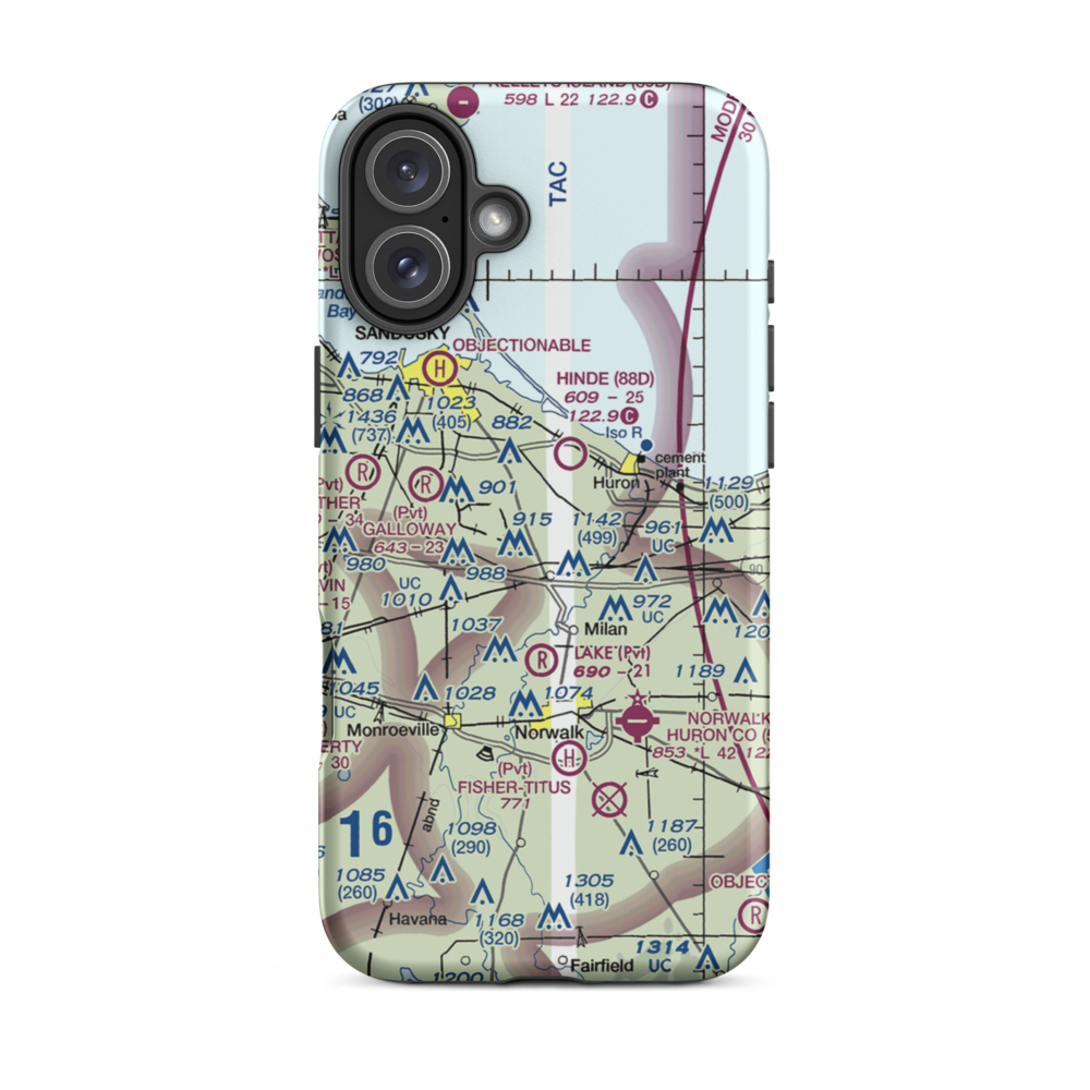 Zorn Acres Airport (60OI) VFR Sectional  Tough iPhone Case iPhone 16 Plus model shown