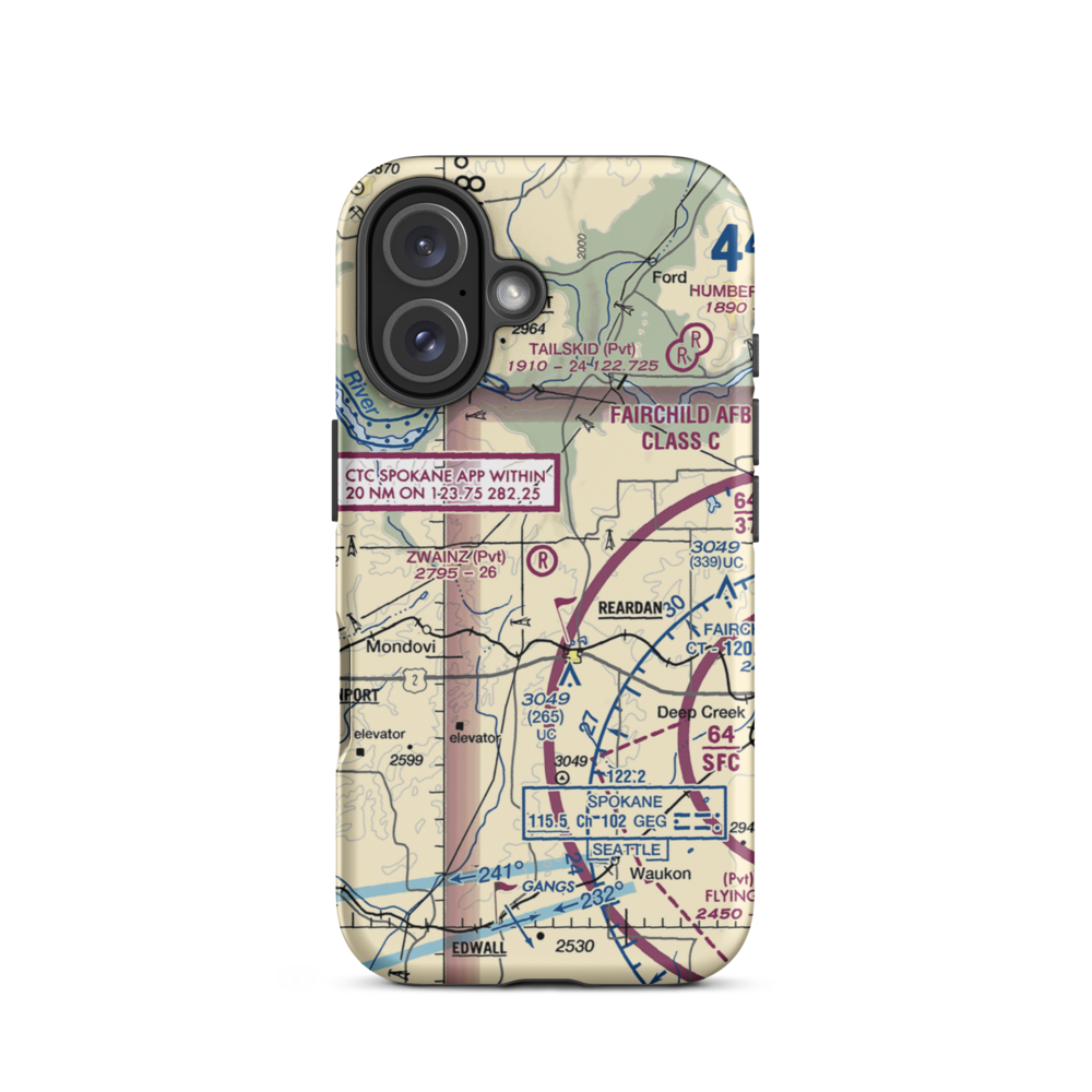 Zwainz Farms Airport (WA08) VFR Sectional  Tough iPhone Case iPhone 16 model shown
