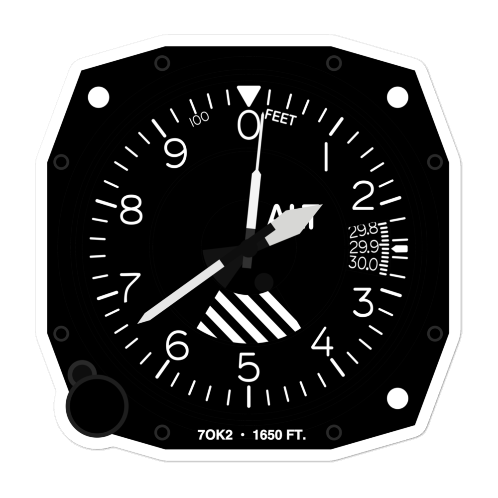 Scott Airport (7OK2) Altimeter Stickers 