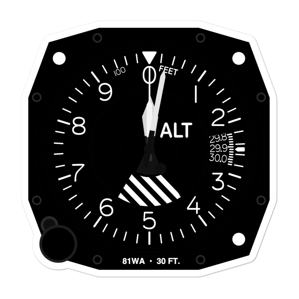 Jobe Skis Plant 1 Heliport (81WA) Altimeter Stickers 