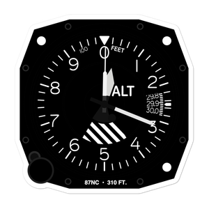 Angier (C A G Farms) Airport (87NC) Altimeter Stickers