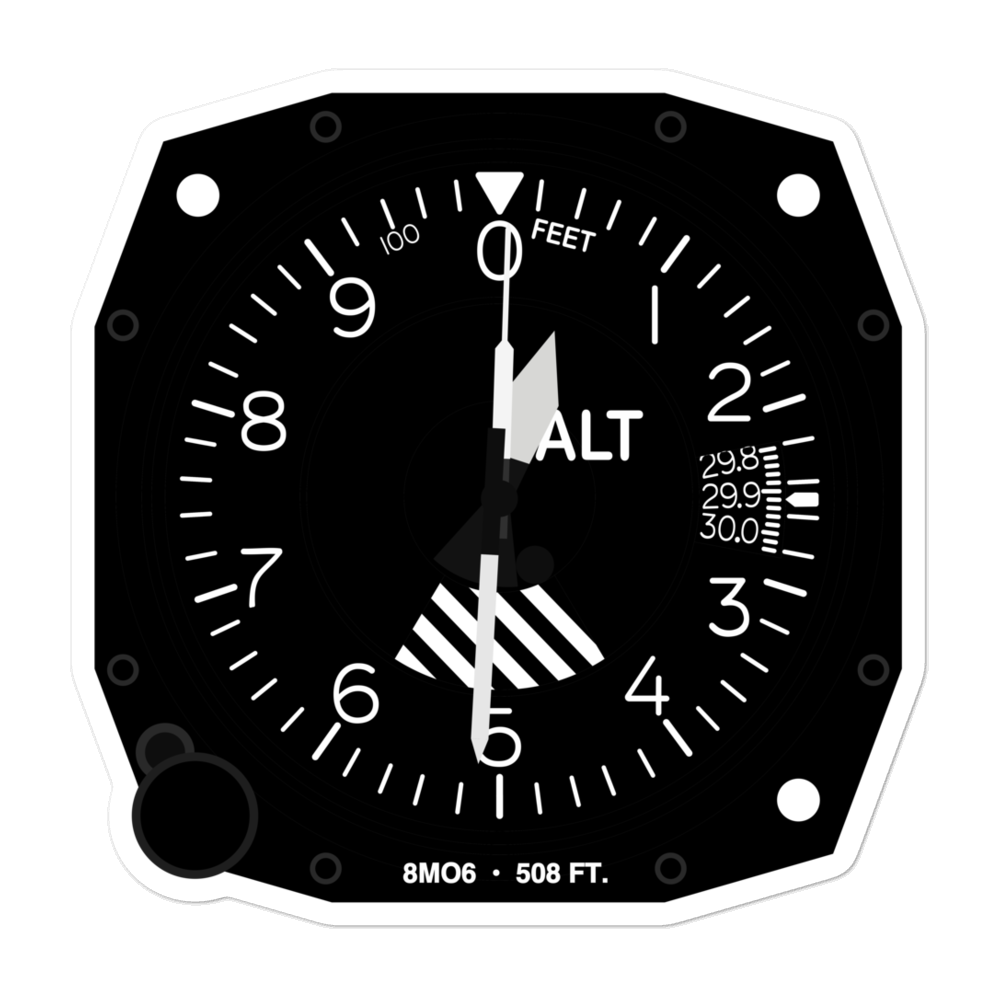 Pike County Memorial Hospital Heliport (8MO6) Altimeter Stickers 