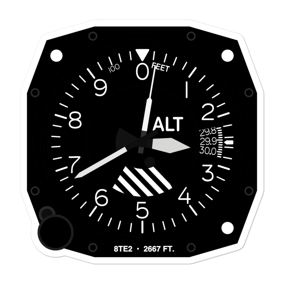 J-Bar Ranch Airport (8TE2) Altimeter Stickers 