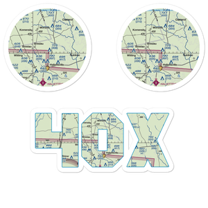 Hound Run Airport (40X) VFR Sectional Sticker Pack