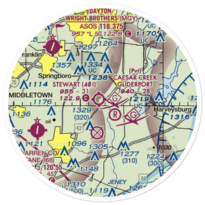 Red Stewart Airfield (40I) VFR Sectional Sticker (20 mile)