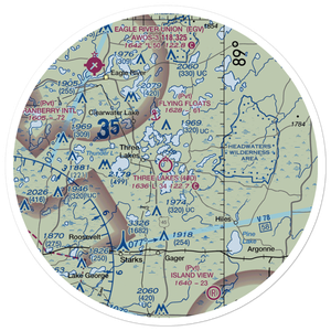 Three Lakes Municipal Airport (40D) VFR Sectional Sticker (30 mile)