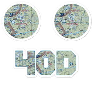Three Lakes Municipal Airport (40D) VFR Sectional Sticker Pack