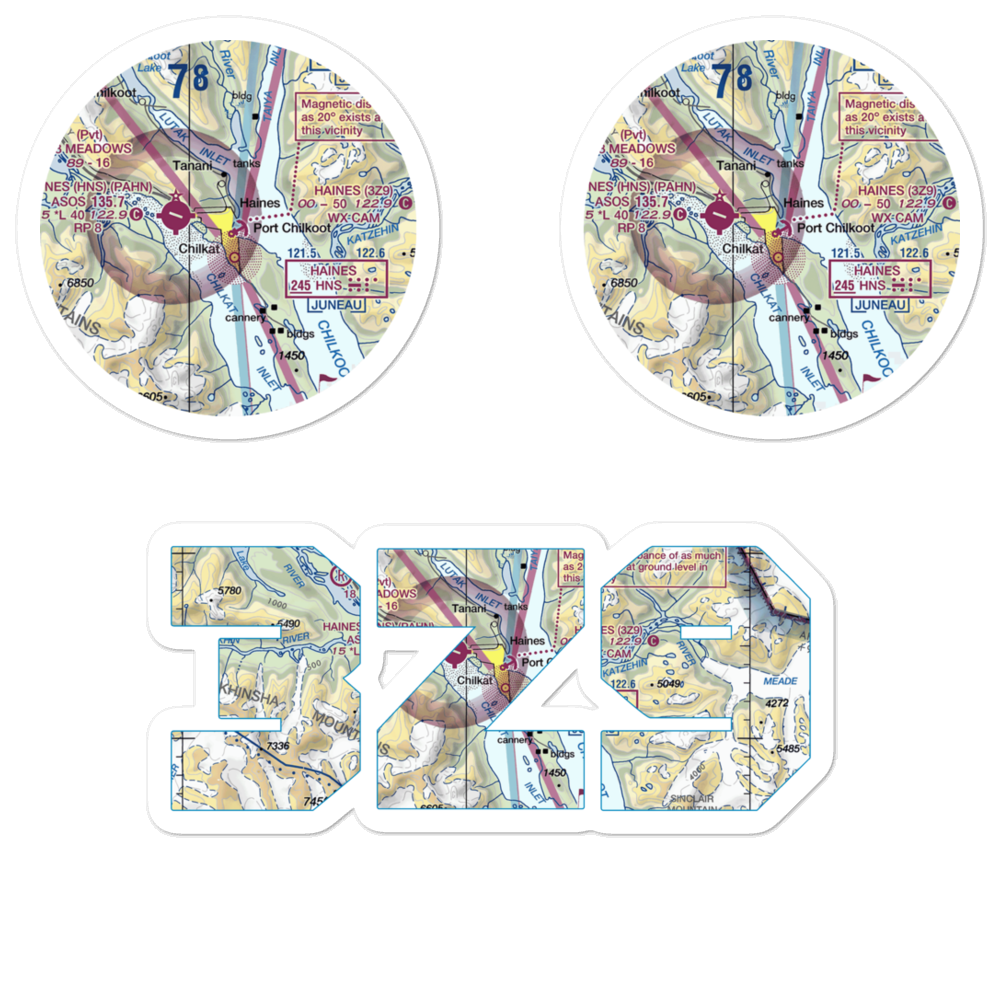 Haines Seaplane Base (3Z9) VFR Sectional Sticker Pack 