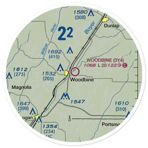 Woodbine Municipal Airport (3Y4) VFR Sectional Sticker (20 mile)