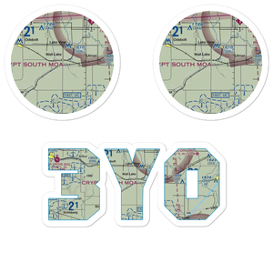 Wall Lake Municipal Airport (3Y0) VFR Sectional Sticker Pack