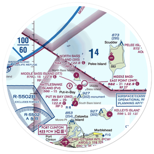 North Bass Island Airport (3X5) VFR Sectional Sticker (30 mile)