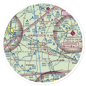 Bladenboro Airport (3W6) VFR Sectional Sticker (30 mile)