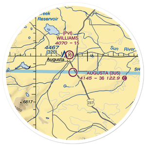 Augusta Airport (3U5) VFR Sectional Sticker (20 mile)