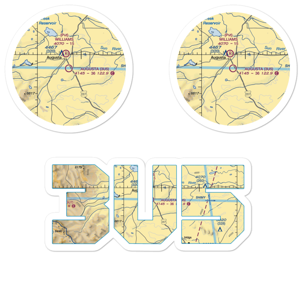 Augusta Airport (3U5) VFR Sectional Sticker Pack 