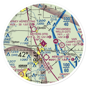 Al Meyers Airport (3TE) VFR Sectional Sticker (20 mile)
