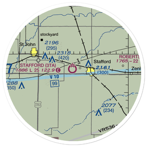 Stafford Municipal Airport (3TA) VFR Sectional Sticker (20 mile)