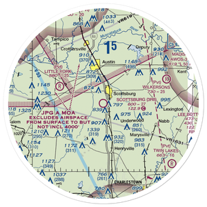 Scottsburg Airport (3R8) VFR Sectional Sticker (30 mile)