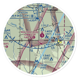 Walters Municipal Airport (3O5) VFR Sectional Sticker (20 mile)