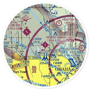 North Omaha Airport (3NO) VFR Sectional Sticker (20 mile)