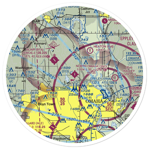 North Omaha Airport (3NO) VFR Sectional Sticker (30 mile)
