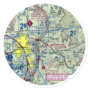 Moontown Airport (3M5) VFR Sectional Sticker (30 mile)