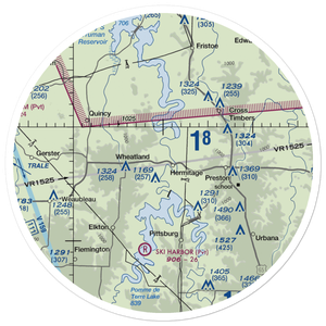 Hermitage Lions Heliport (3M1) VFR Sectional Sticker (30 mile)