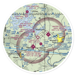 Gastons Airport (3M0) VFR Sectional Sticker (30 mile)