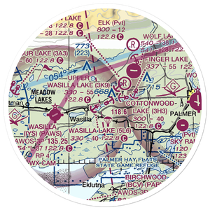 Upper Wasilla Lake Seaplane Base (3K9) VFR Sectional Sticker (20 mile)