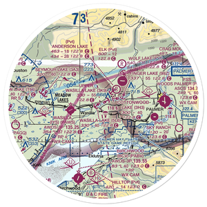 Upper Wasilla Lake Seaplane Base (3K9) VFR Sectional Sticker (30 mile)
