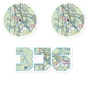 Davis Field (3J6) VFR Sectional Sticker Pack