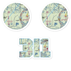 Elwood Airport (3I1) VFR Sectional Sticker Pack