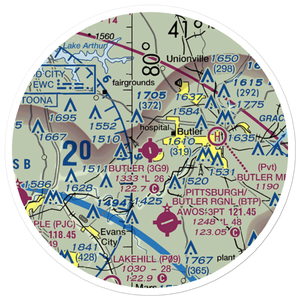 Butler Farm Show Airport (3G9) VFR Sectional Sticker (20 mile)