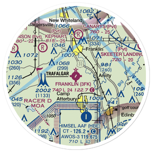 Franklin Flying Field (3FK) VFR Sectional Sticker (20 mile)