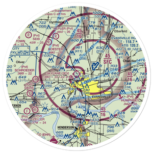 Skylane Airport (3EV) VFR Sectional Sticker (30 mile)