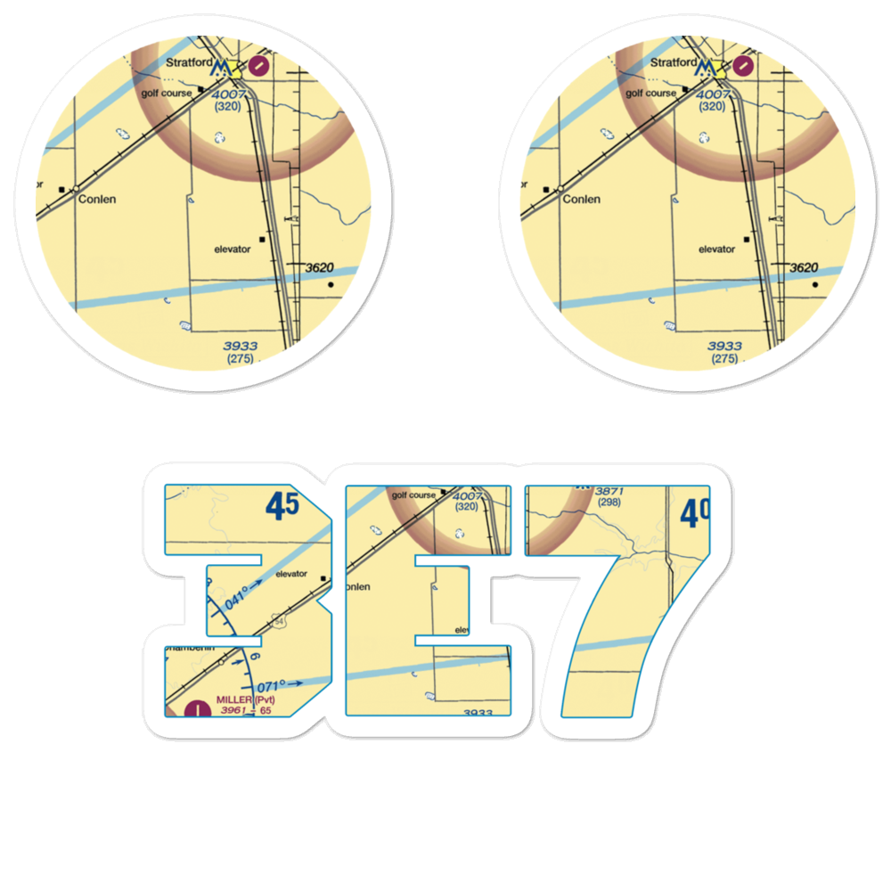Pronger Bros Ranch Airport (3E7) VFR Sectional Sticker Pack 