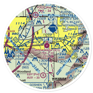 Mishawaka Pilots Club Airport (3C1) VFR Sectional Sticker (20 mile)