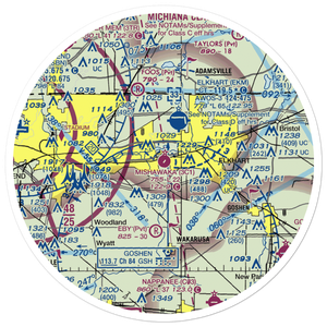 Mishawaka Pilots Club Airport (3C1) VFR Sectional Sticker (30 mile)